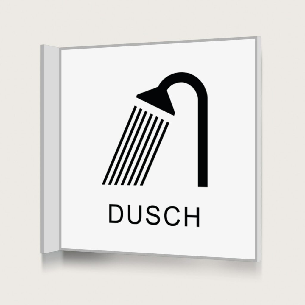 Flaggskylt Dusch Vit 150 x 150 mm