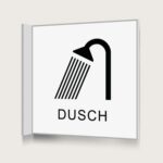 Flaggskylt Dusch Vit 150 x 150 mm