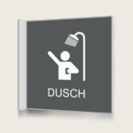 Flaggskylt Dusch 2 Charcoal 150 x 150 mm
