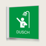 Flaggskylt Dusch 2 Grön 150 x 150 mm