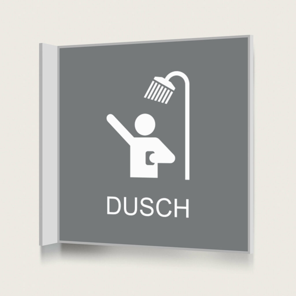 Flaggskylt Dusch 2 Grå 150 x 150 mm