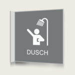Flaggskylt Dusch 2 Grå 150 x 150 mm