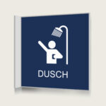 Flaggskylt Dusch 2 Mörkblå 150 x 150 mm