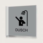 Flaggskylt Dusch 2 Silver 150 x 150 mm