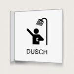 Flaggskylt Dusch 2 Vit 150 x 150 mm