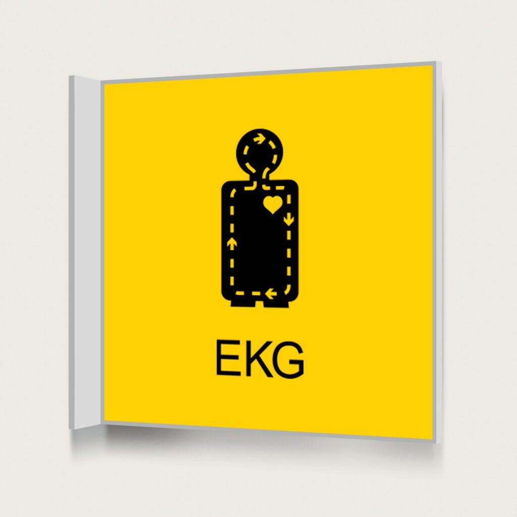 Flaggskylt EKG Gul 150 x 150 mm