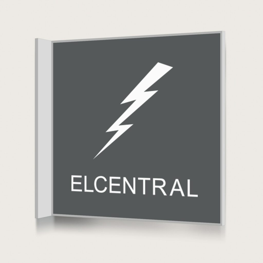 Flaggskylt Elcentral Charcoal 150 x 150 mm