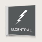 Flaggskylt Elcentral Charcoal 150 x 150 mm