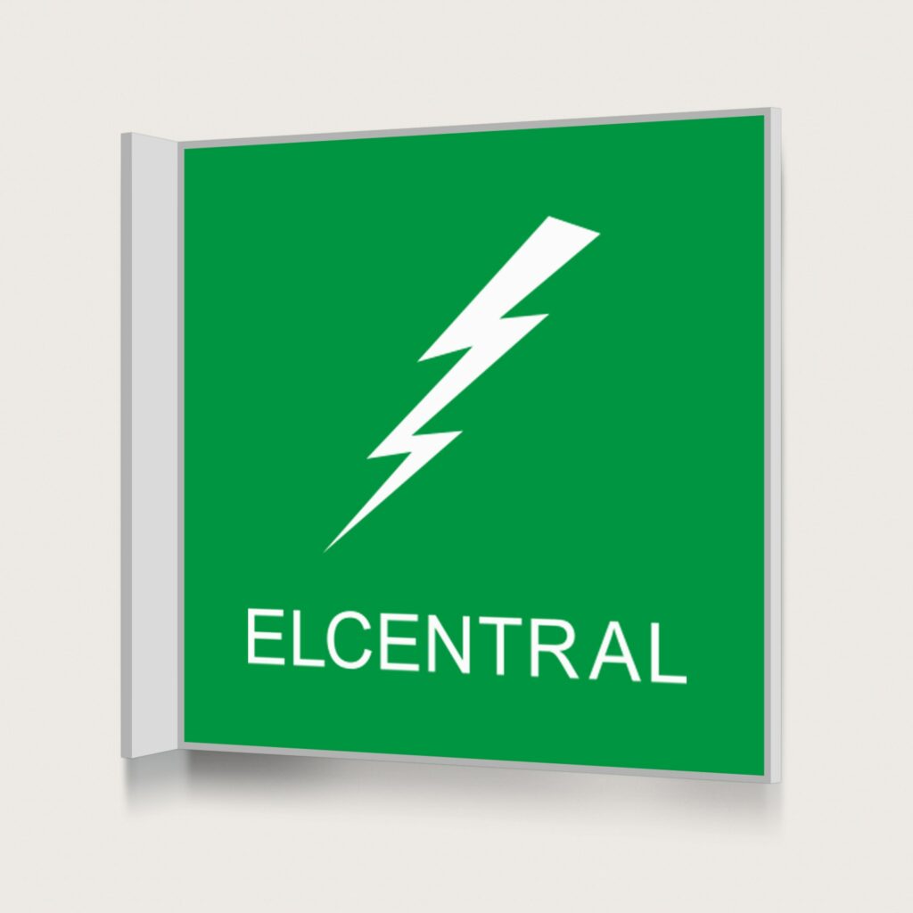 Flaggskylt Elcentral Grön 150 x 150 mm