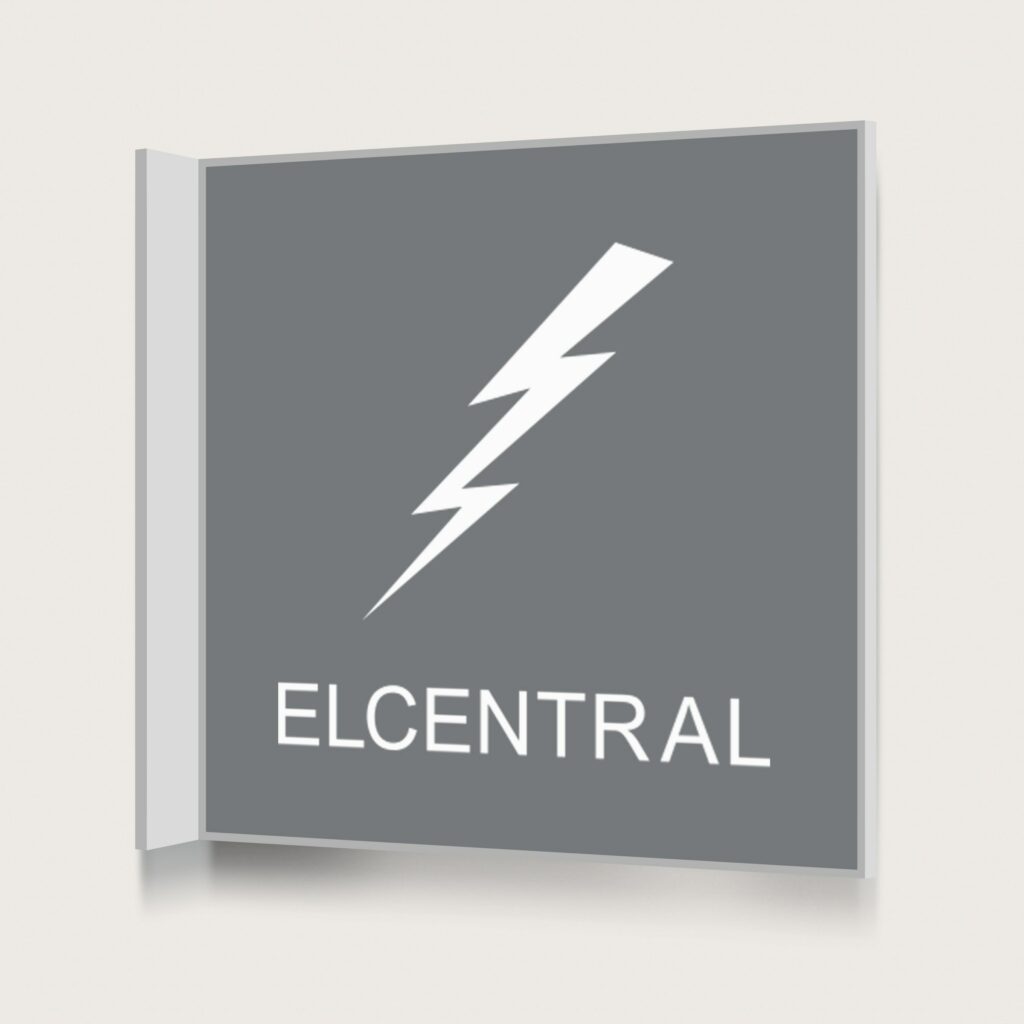 Flaggskylt Elcentral Grå 150 x 150 mm