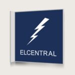 Flaggskylt Elcentral Mörkblå 150 x 150 mm