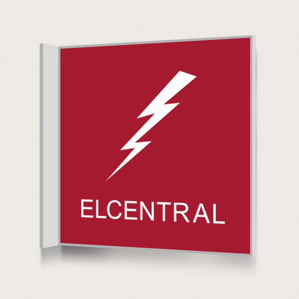 Flaggskylt Elcentral Röd 150 x 150 mm