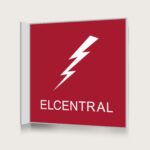 Flaggskylt Elcentral Röd 150 x 150 mm