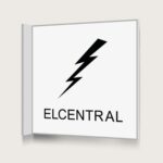 Flaggskylt Elcentral Vit 150 x 150 mm