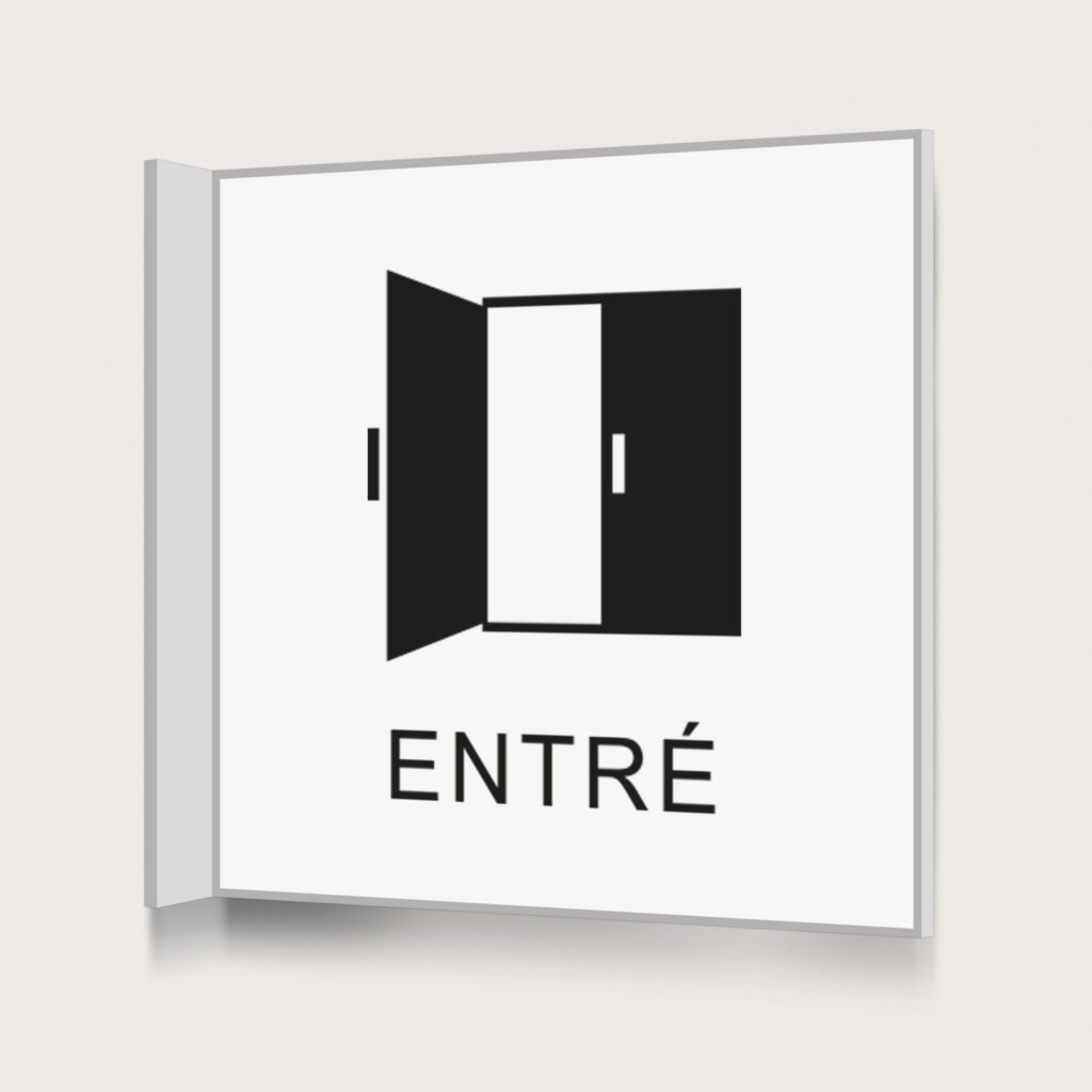 Flaggskylt Entré Vit 150 x 150 mm