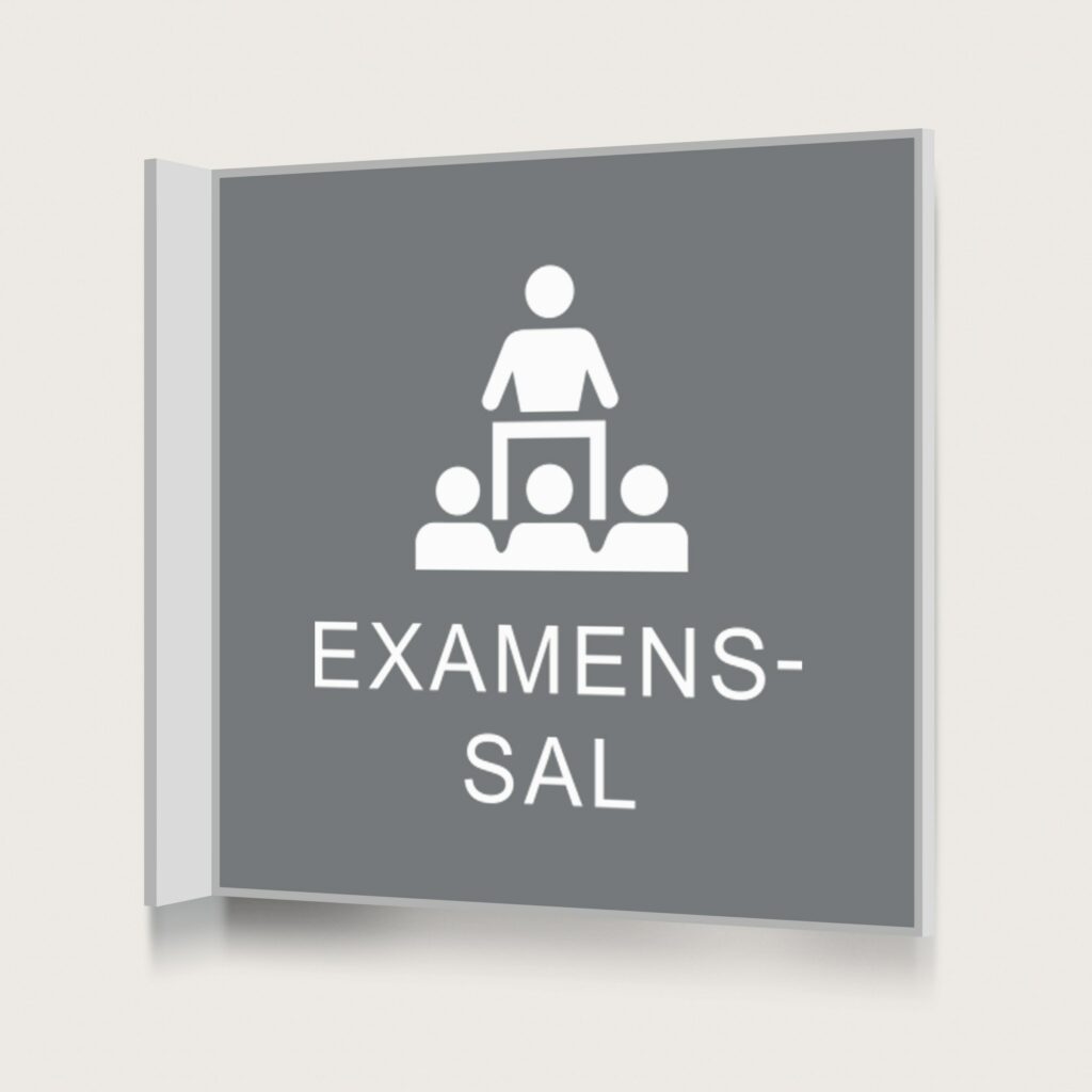 Flaggskylt Examensal Grå 150 x 150 mm