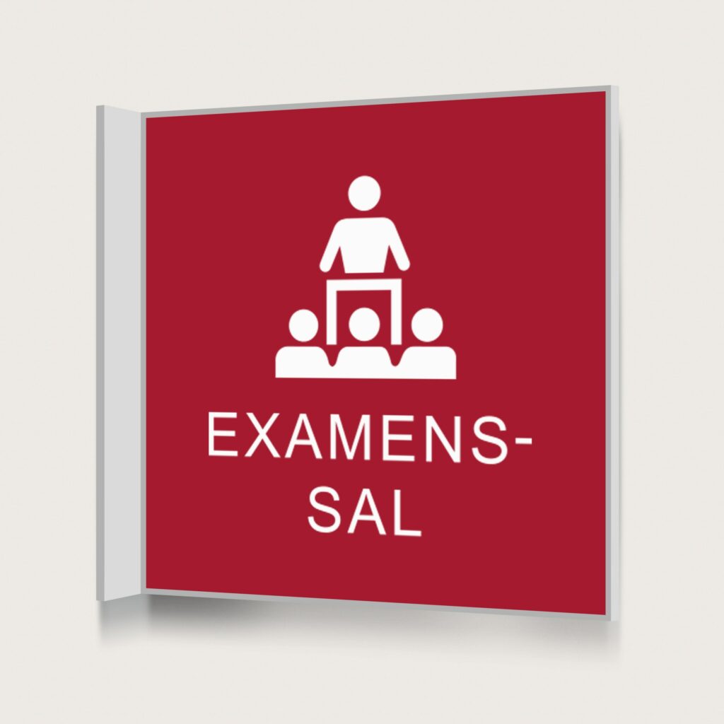 Flaggskylt Examensal Röd 150 x 150 mm