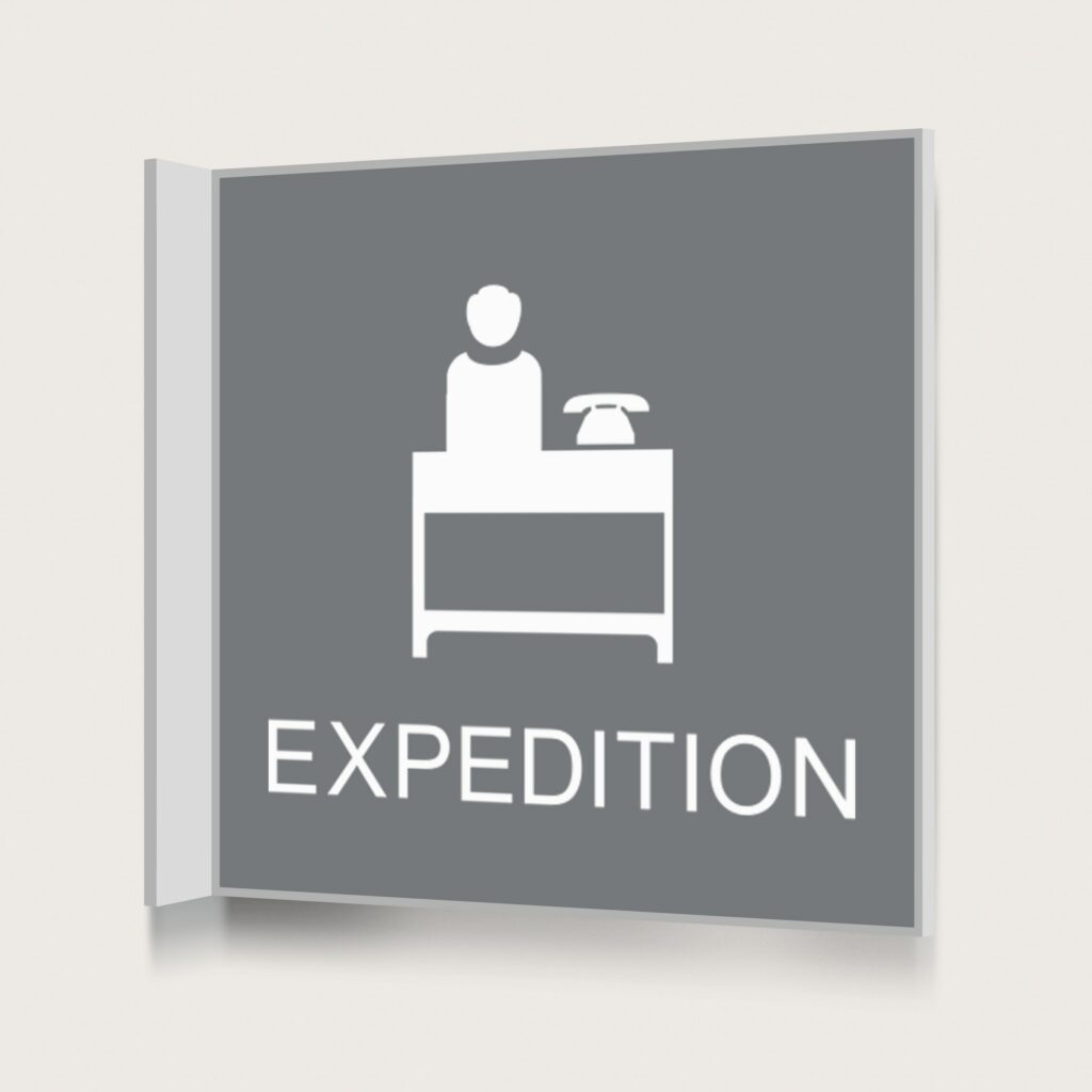 Flaggskylt Expedition Grå 150 x 150 mm