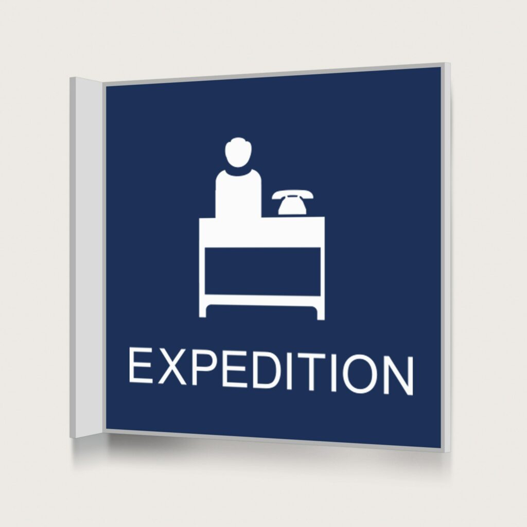 Flaggskylt Expedition Mörkblå 150 x 150 mm