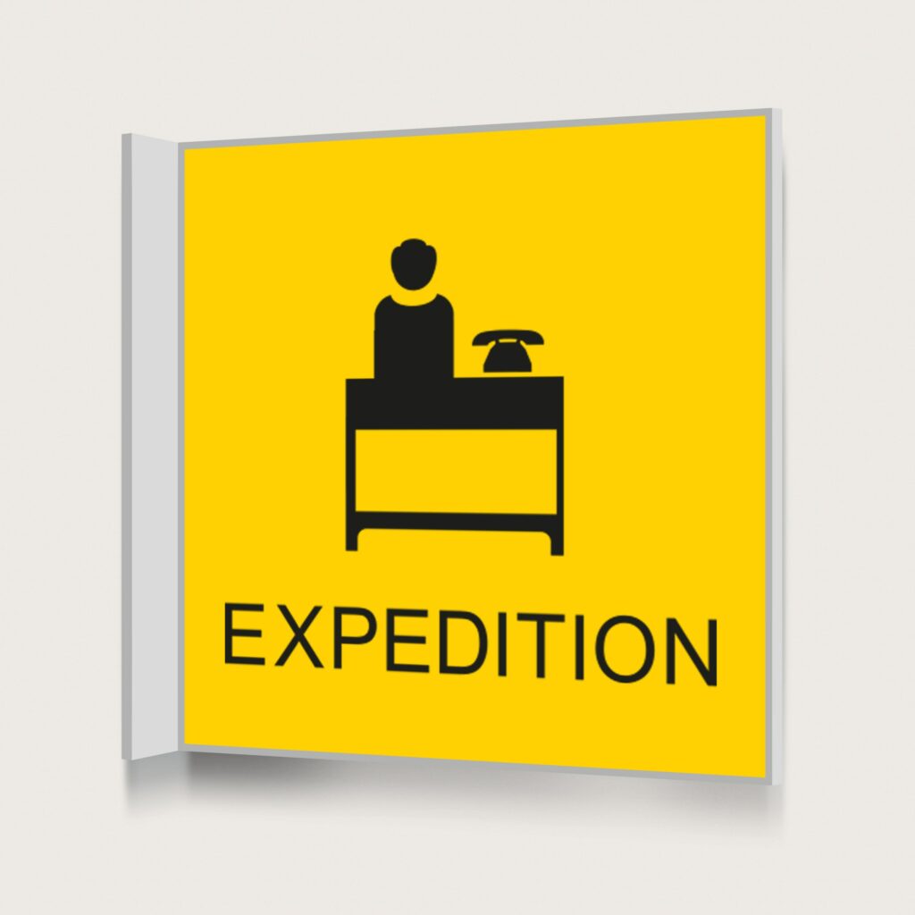 Flaggskylt Expedition Gul 150 x 150 mm