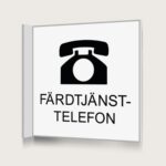 Flaggskylt Färdtjänsttelefon Vit 150 x 150 mm