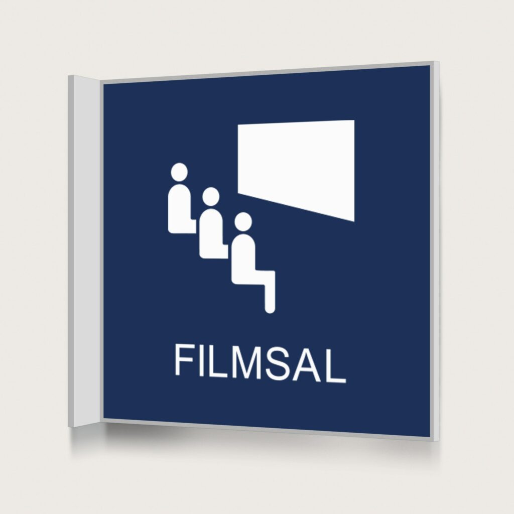 Flaggskylt Filmsal Mörkblå 150 x 150 mm