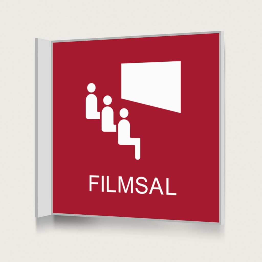 Flaggskylt Filmsal Röd 150 x 150 mm