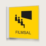 Flaggskylt Filmsal Gul 150 x 150 mm