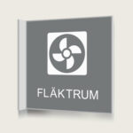 Flaggskylt Fläktrum Grå 150 x 150 mm