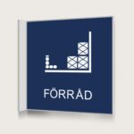 Flaggskylt Förråd Mörkblå 150 x 150 mm
