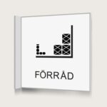 Flaggskylt Förråd Vit 150 x 150 mm
