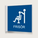 Flaggskylt Frisör Blå 150 x 150 mm