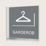 Flaggskylt Garderob Grå 150 x 150 mm