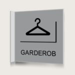 Flaggskylt Garderob Silver 150 x 150 mm