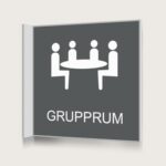 Flaggskylt Grupprum Charcoal 150 x 150 mm