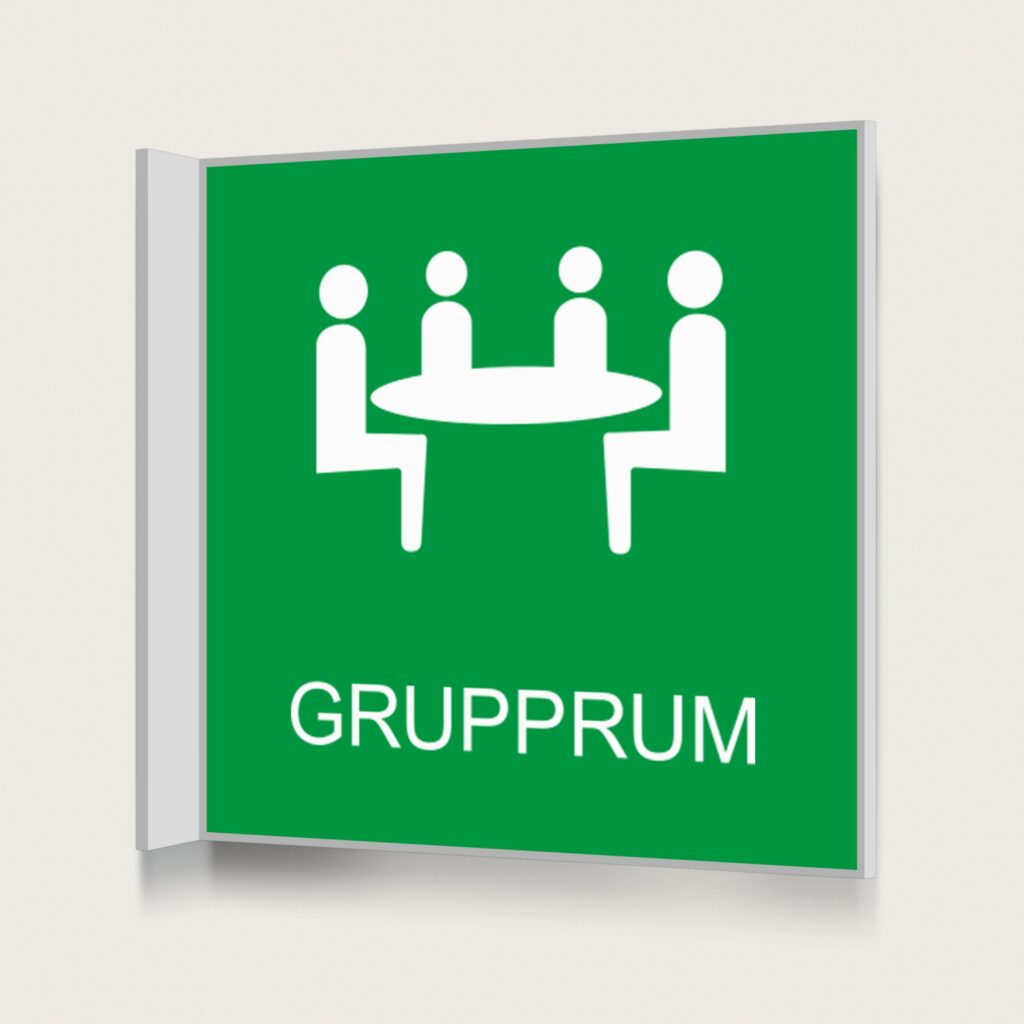 Flaggskylt Grupprum Grön 150 x 150 mm