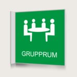 Flaggskylt Grupprum Grön 150 x 150 mm