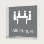 Flaggskylt Grupprum Grå 150 x 150 mm