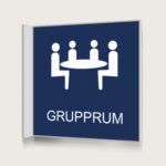 Flaggskylt Grupprum Mörkblå 150 x 150 mm
