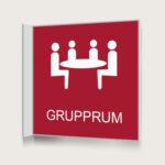 Flaggskylt Grupprum Röd 150 x 150 mm