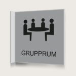 Flaggskylt Grupprum Silver 150 x 150 mm