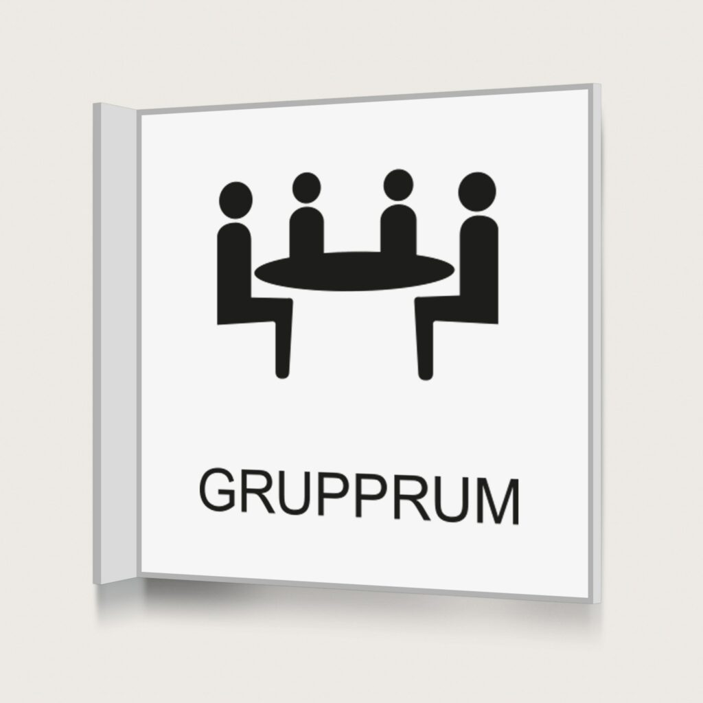 Flaggskylt Grupprum Vit 150 x 150 mm