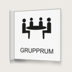 Flaggskylt Grupprum Vit 150 x 150 mm
