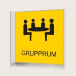 Flaggskylt Grupprum Gul 150 x 150 mm
