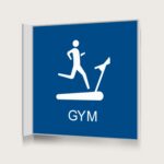 Flaggskylt Gym Blå 150 x 150 mm