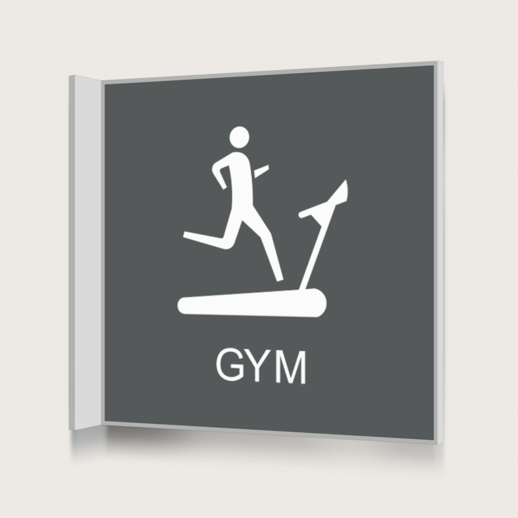 Flaggskylt Gym Charcoal 150 x 150 mm