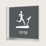Flaggskylt Gym Charcoal 150 x 150 mm