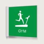 Flaggskylt Gym Grön 150 x 150 mm