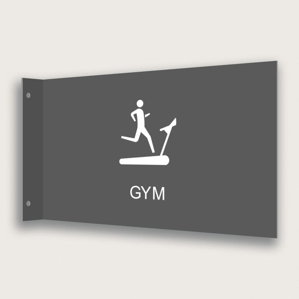 Flaggskylt Gym Grå 295 x 180 mm