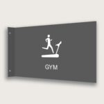 Flaggskylt Gym Grå 295 x 180 mm